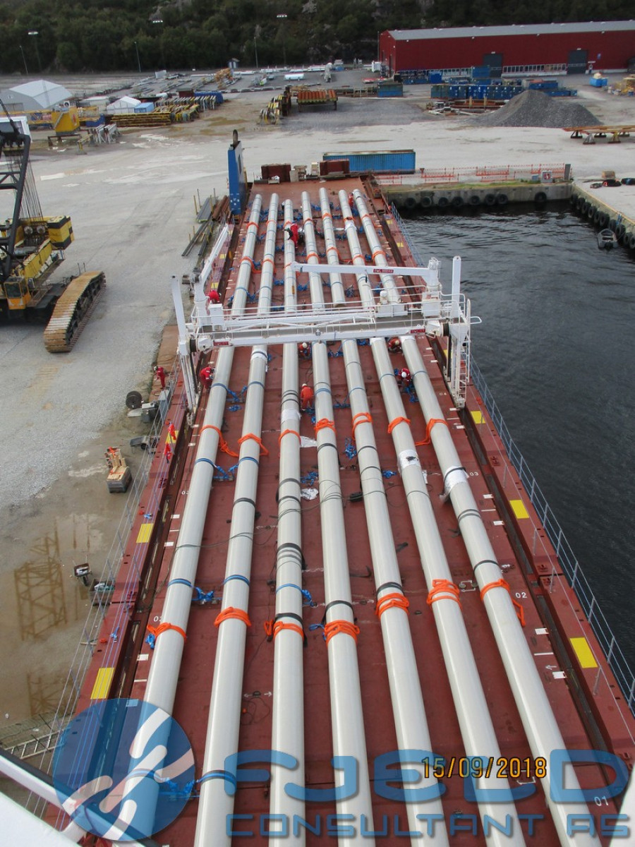 Johan Sverdrup Terminal Mongstad, Spool shipment # 2, Egersund - Mongstad, MV Peak Bordeaux, Sept, 2018