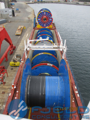 Reel shipment, Aagotnes - Kalundborg & Le Trait, MV Peak Bordeaux, July, 2018